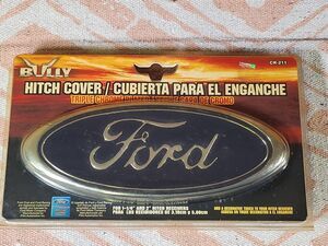 Bully Trailer Hitch Receiver Cover, Chrome Ford Logo CR-211 Fits 1 1/4” & 2” rec